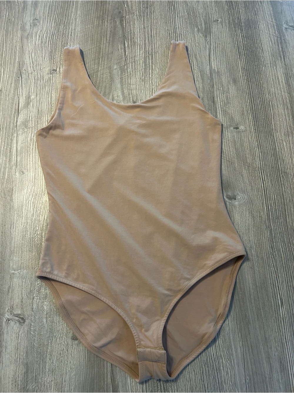 PACT Everyday Tank Style Bodysuit Champagne Womens Size Large Sustainable Cotton